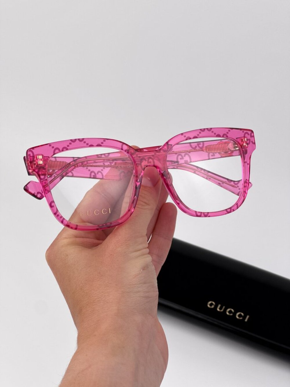Gucci GG0958O Women’s Eyeglasses – Transparent Pink Square Frame | Model GG0958O